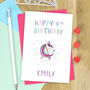 Personalised Unicorn Birthday Card, thumbnail 1 of 2