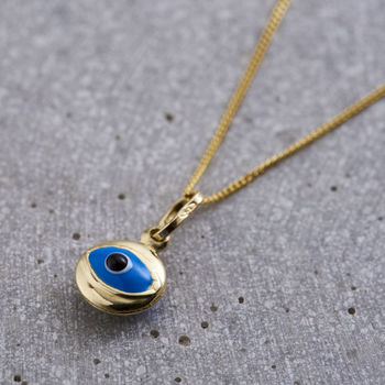 9ct Gold Mini Evil Eye Necklace, 2 of 4