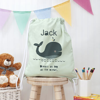 Personalised Children's Whale Pe Kit Bag, 6 of 12