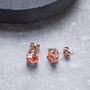 Rose Gold Plated Crystal Stud Earrings, thumbnail 1 of 2