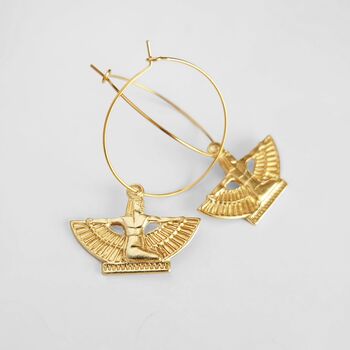 Egyptian Goddess Hoop Earrings, 2 of 3