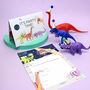 Space Dinosaur Invitation 10 Pack, thumbnail 4 of 7