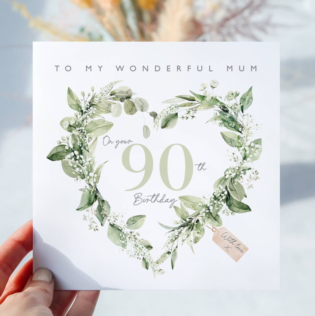 Personalised Floral 90th Birthday Card