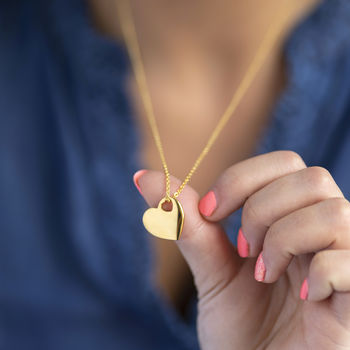 Polished Gold Plated Cut Out Heart Necklace, 7 of 11