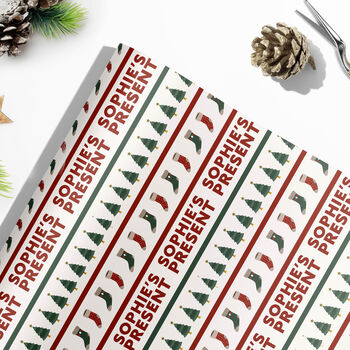 Christmas Wrapping Paper Personalised With Name, 5 of 5