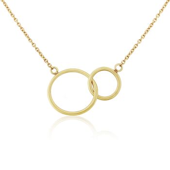 Kelso Yellow Gold Plated Interlinking Rings Necklace, 3 of 4