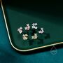 Cz Hydrangea Bouquet Internally Threaded Flat Back In Sterling Silver, thumbnail 6 of 12