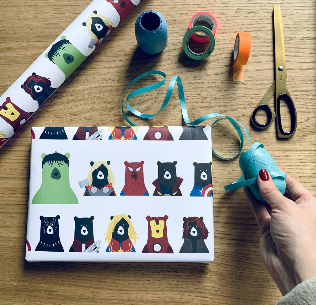 Superhero Bears, Wrapping Paper, 1 of 3