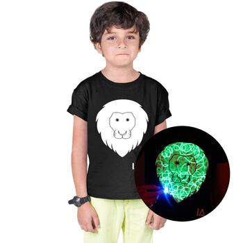 Kids Lion Interactive Glow In The Dark T Shirt, 4 of 7