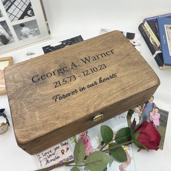 Personalised Memorial Wooden Keepsake Box, 5 of 9