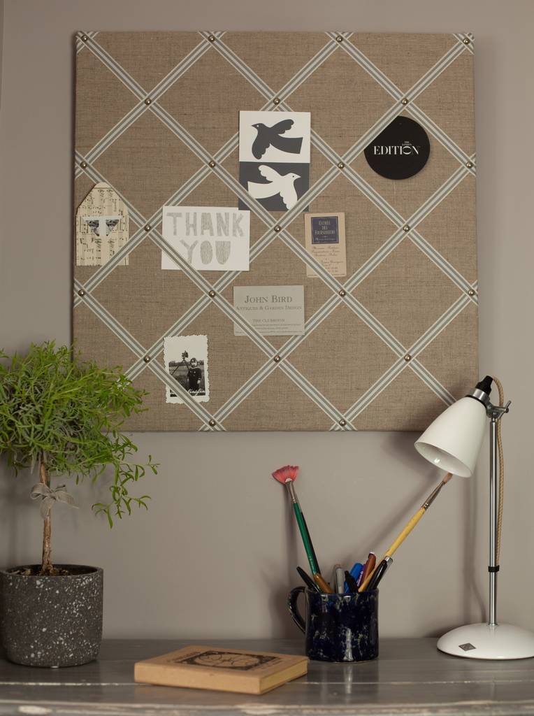 Notice Board With Cream/Grey Or Beige Ribbons, 1 of 4