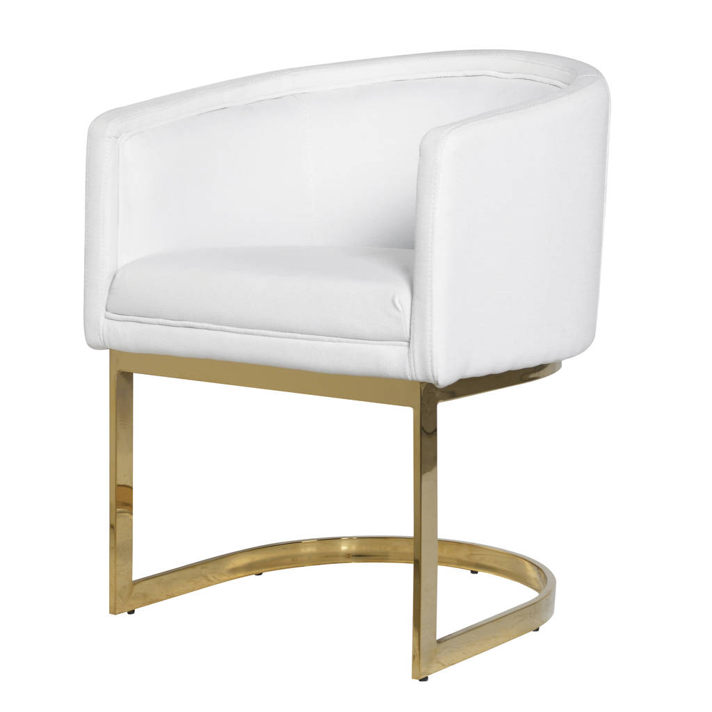 Comfy Dining Chair In White And Gold By Out There