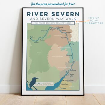 Personalised River Severn Art Print Map, 4 of 10