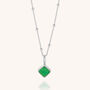 Chrysoprase May Birthstone Necklace Sterling Silver, thumbnail 4 of 7
