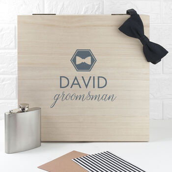 Personalised Classic Groomsman Keepsake Box, 5 of 8