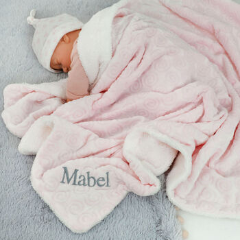 Personalised Pink Sherpa Blanket And Lamb Comforter Set, 4 of 12