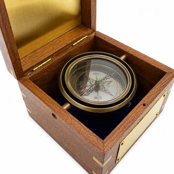Personalised Royal Gimbal Compass With Brass Plaque, 3 of 9