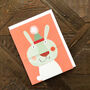 Mini Rabbit Greetings Card, thumbnail 3 of 5