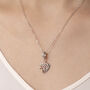 50th Birthday Necklace Silver Pendant Heart And Rose Gold Flower, thumbnail 2 of 5