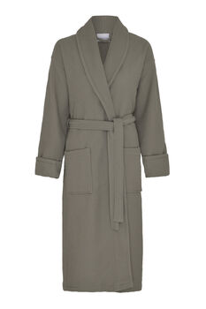 Palermo Grey, Navy, Green Waffle Unisex Dressing Gown, 10 of 12