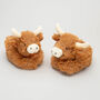 Longhorn Highland Cow Baby Slippers, 0 Six Months, thumbnail 3 of 8