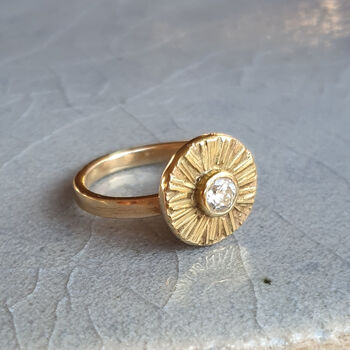 Diamond Sunray Engagement Ring, 5 of 9