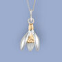 Tiny Snowdrop Pendant Necklace In Sterling Silver, thumbnail 12 of 12