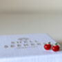Red Enamel Apple Stud Earrings, thumbnail 6 of 7