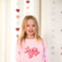 My First Valentines Embroidered Personalised Love Heart Sweatshirt Jumper, thumbnail 7 of 7