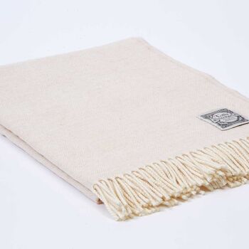 Personalised Neutral Beige Merino Wool Throw Collection, 2 of 8