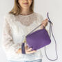 Purple Leather Tassel Crossbody Personalised Handbag, thumbnail 5 of 11