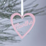 Personalised Heart Name Christmas Bauble Decoration, thumbnail 9 of 10