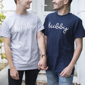 Wedding Hubby And Wifey Couples Tshirt Set, 2 of 10