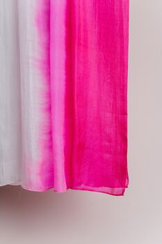 100% Mulberry Silk Scarf, Ombre Hot Pink And White, 7 of 7