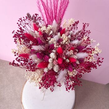 Hot Pink Dried Flower Bouquet, 3 of 5