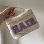 Personalised Canvas Patch Toiletry Cosmetic Case, thumbnail 2 of 4