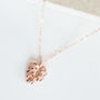 9ct Rose Gold Monstera Palm Leaf Charm Necklace, thumbnail 1 of 5