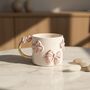 Handmade Pink Bow Ceramic Mug With Gold Handle, thumbnail 2 of 3