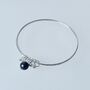 Silver Bangle With Droplets And Pearl, thumbnail 3 of 4