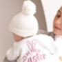 My First Easter Embroidered Personalised Ears Baby Cardigan Three Colours Available, thumbnail 1 of 12