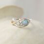 Duo Sterling Silver Opal Ring With 14 Kt Gold Details, thumbnail 1 of 5