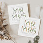 Personalised Mr And Mrs Wedding Day Card | Floral, thumbnail 1 of 6