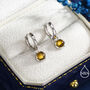 Sterling Silver Genuine Citrine Hoop Earrings, thumbnail 2 of 11