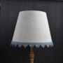Natural French Drum Lampshade With A Blue Trim, thumbnail 6 of 9