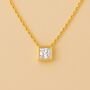 Princess Cut Diamond On Solid Gold, thumbnail 1 of 5