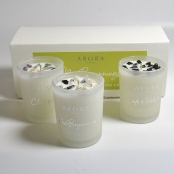 New Beginnings Crystal Candle Trio Gift Set, 4 of 4