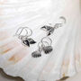 Sterling Silver Clam Shell Dangly Earrings, thumbnail 3 of 8