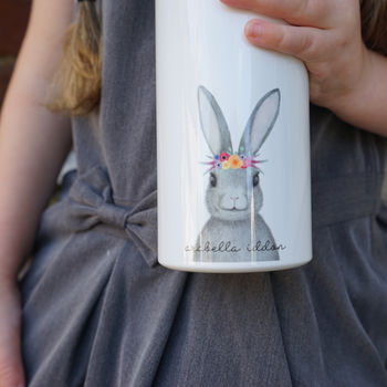 Personalised Floral Bunny Water Bottle, 2 of 5