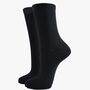 Women's Bamboo Socks Plain Black, thumbnail 2 of 4