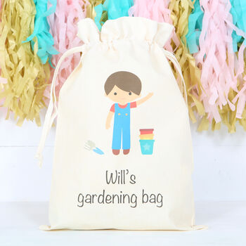 Childen's Garden Plastic Tool Set, Personalised Bag, 4 of 5